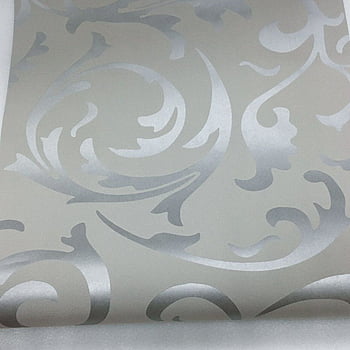 Buy Rasch Leaf Pattern Wallpaper Modern Metallic Silver Leaves Motif  Purple 200423 Online at desertcartINDIA
