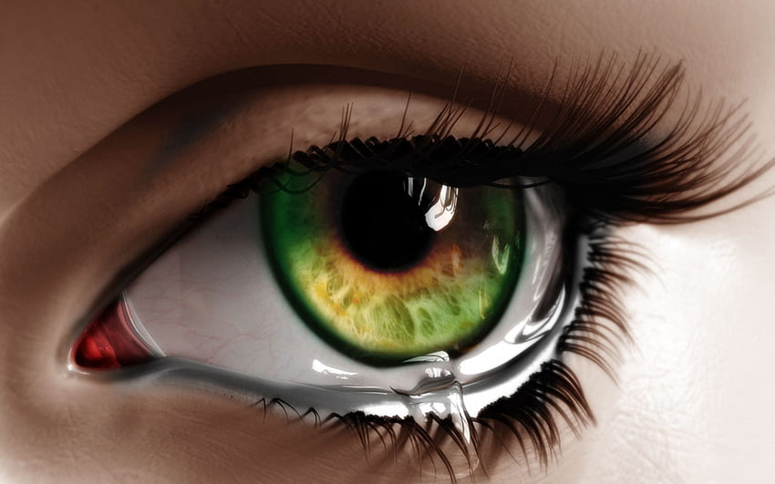 Teardrop - Green Eyes Digital Art HD wallpaper