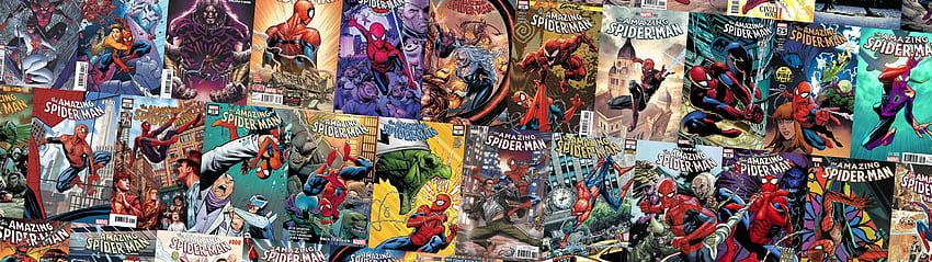 Criei uma capa do Homem-Aranha de tela dupla para o meu PC.: Marvel, capa de quadrinhos papel de parede HD