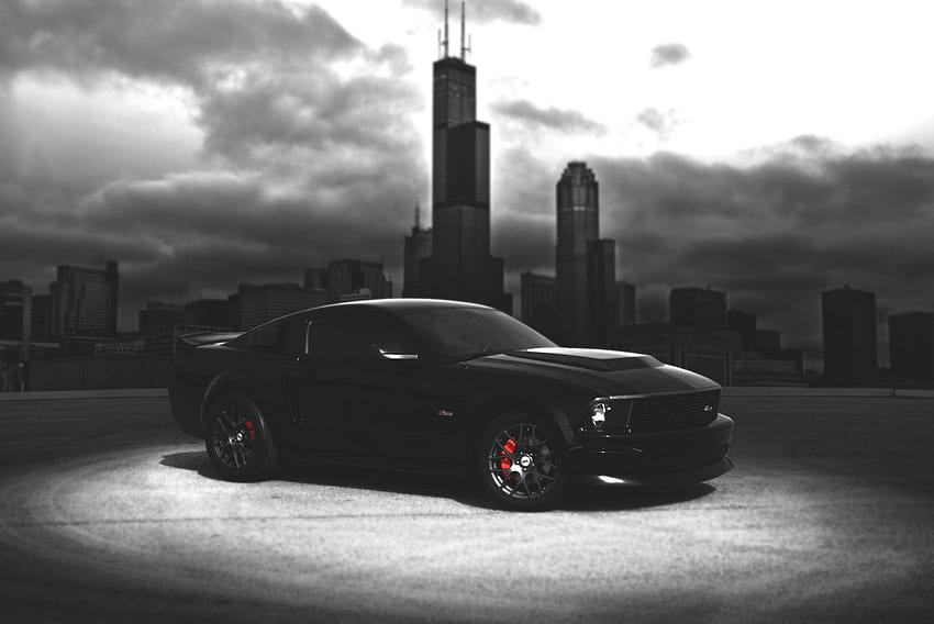 de Auto Mustang Negro - fondo de pantalla