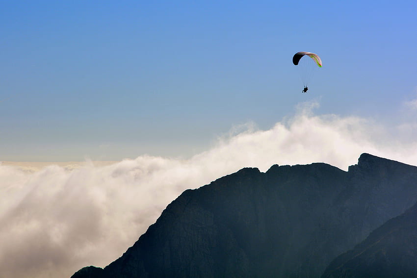 Sports, Sky, Mountains, Flight, Paragliding, Paraglider, Extreme HD wallpaper