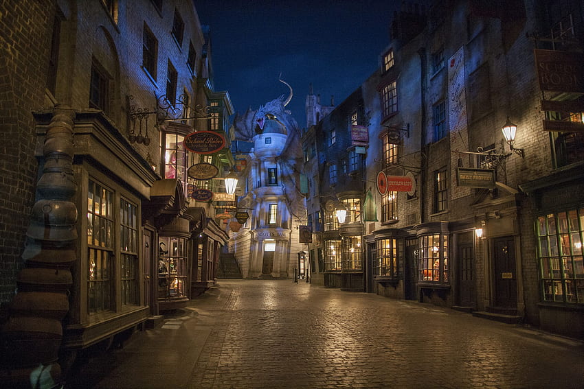 Harry Potter Diagon Alley aus der neuen Themenpark-Attraktion. Collider HD-Hintergrundbild