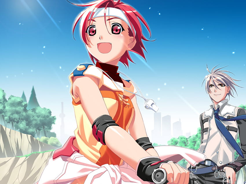 Popotan-Beautiful Day, sunshine, anime, other, mai, bike, guy, popotan HD wallpaper