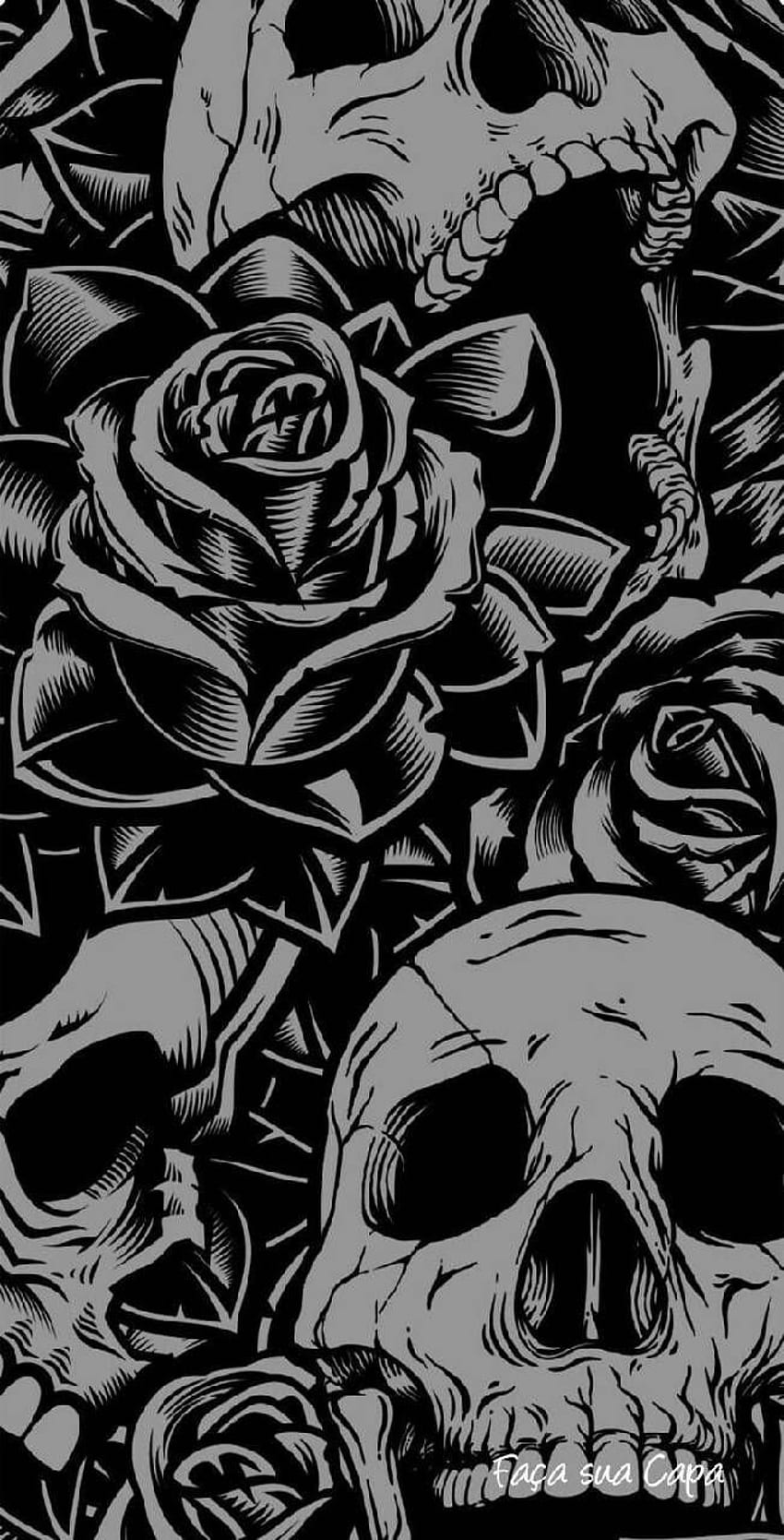 Skull Roses IPhone Wallpaper  IPhone Wallpapers  iPhone Wallpapers   Рисунки черепа Искусство калавера Рисунки черепов