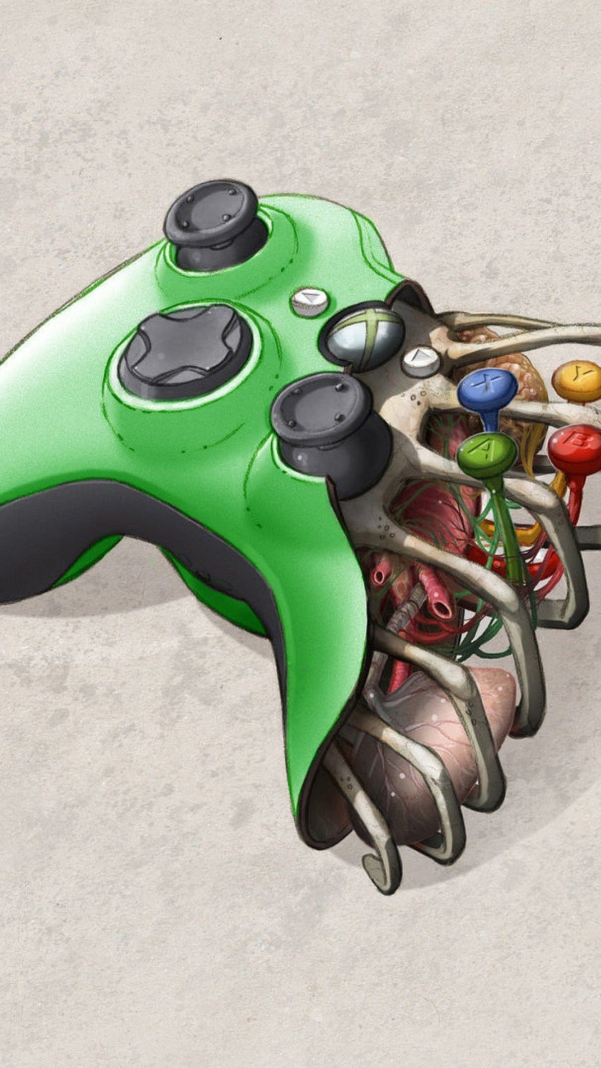 Xbox 컨트롤러, For, 녹색 게임 컨트롤러 HD 전화 배경 화면