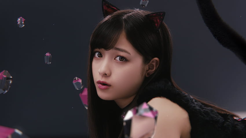 Vidéo Paws et regardez Kanna Hashimoto en chat noir pour Lip Baby Fond d'écran HD