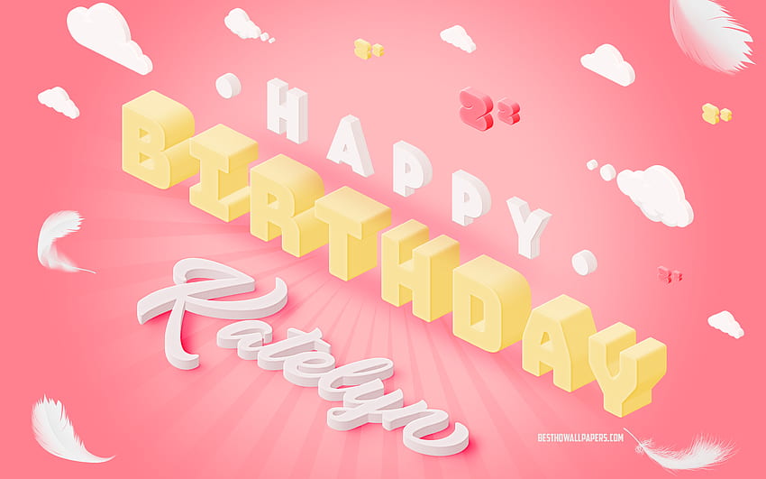 Happy Birtay Katelyn, 3d Art, Birtay 3d Background, Katelyn, Pink Background, Happy Katelyn birtay, 3d Letters, Katelyn Birtay, Creative Birtay Background Sfondo HD
