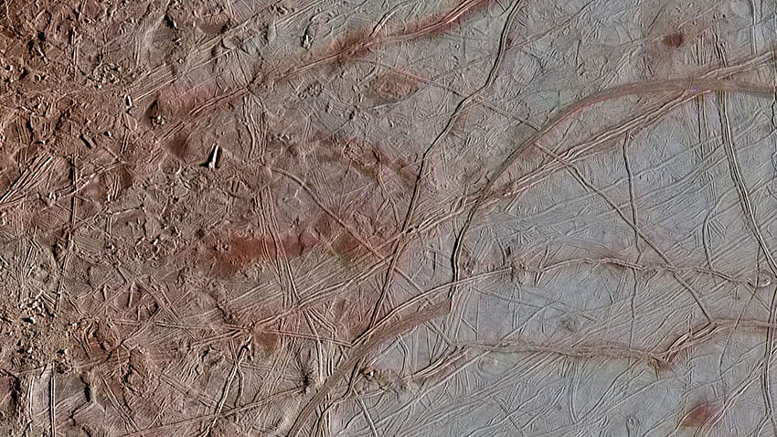 The chaos of Jupiter's moon Europa HD wallpaper