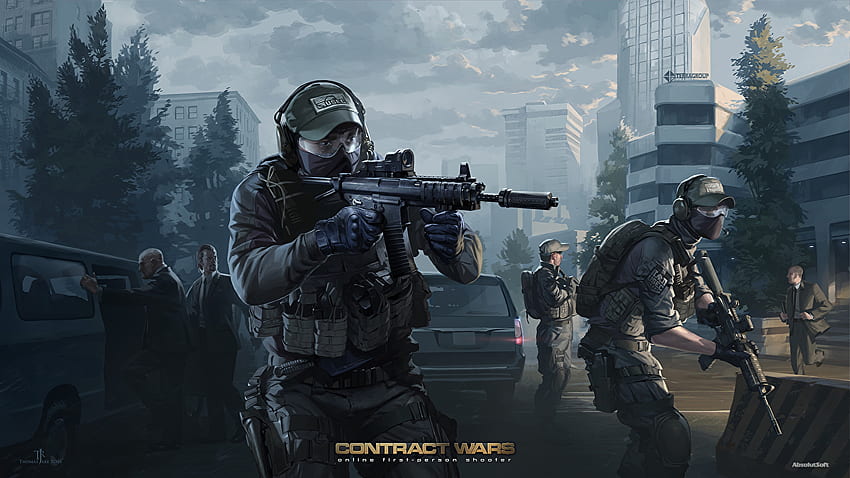 Soldados Fuzil de assalto Contract Wars, BEAR, USEC papel de parede HD