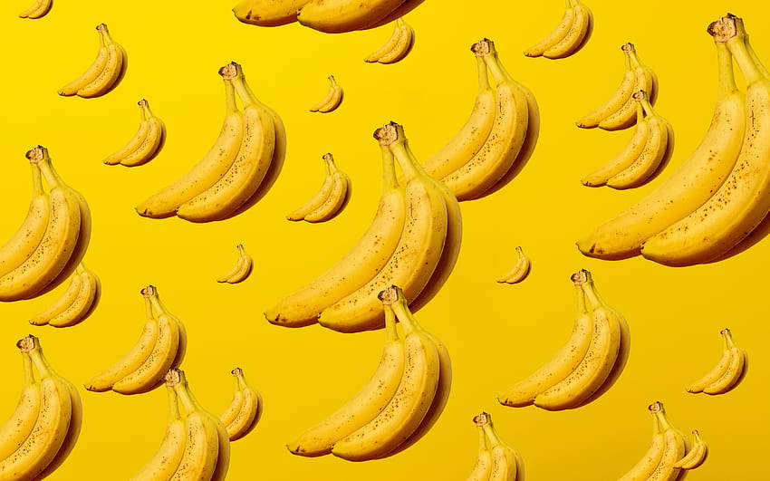 รูปแบบกล้วย, รูปแบบผลไม้, กล้วยสุก, พื้นหลังด้วยกล้วย, พวงกล้วย, ผลไม้, ผลไม้เมืองร้อน, กล้วย วอลล์เปเปอร์ HD
