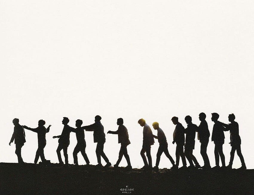 seventeen , people in nature, social group, silhouette, standing, human, Seventeen Landscape HD wallpaper