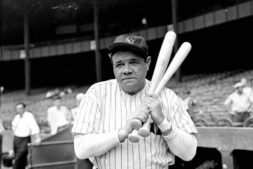 Download Babe Ruth Pointing At Field Wallpaper  Wallpaperscom