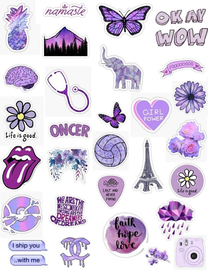 purple Sticker pack. Sticker. Aesthetic stickers, Tumblr HD phone wallpaper