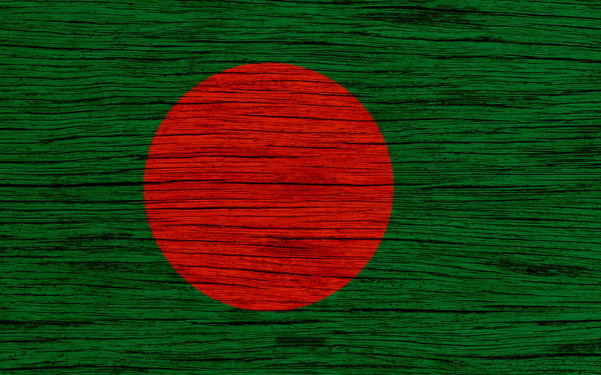 バングラデシュの旗, , アジア, 木製のテクスチャ, クールなバングラデシュの旗 高画質の壁紙