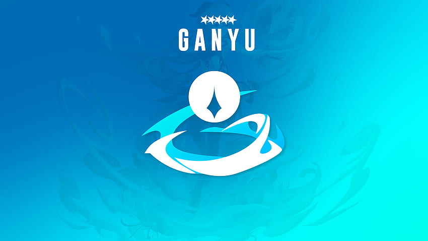 Logo Ganyu sur fond bleu Genshin Impact Fond d'écran HD