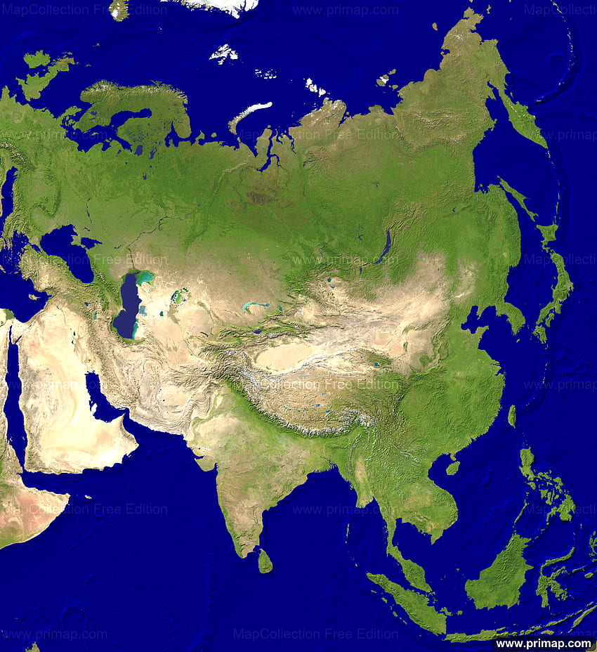 primap Kontinentalkarten, Kontinent Asien HD-Handy-Hintergrundbild
