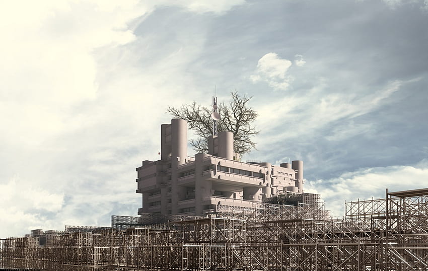 우연히 마주친 학원 건물, 기즈모노가타리 I Tekketsu-hen HD 월페이퍼