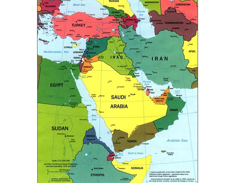 Mapa de Oriente Medio fondo de pantalla