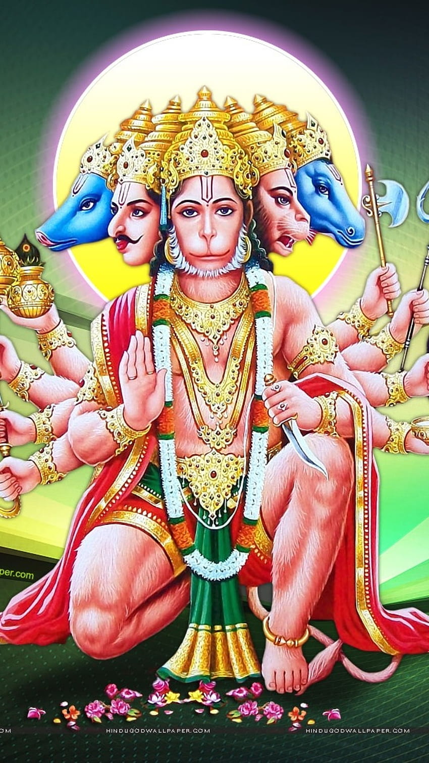 Panchmukhi Hanuman, Colorful Background HD phone wallpaper | Pxfuel