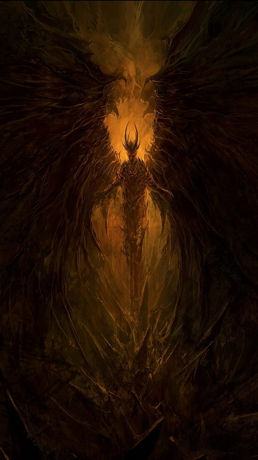 Czarny diabeł, malowanie diabła Tapeta na telefon HD