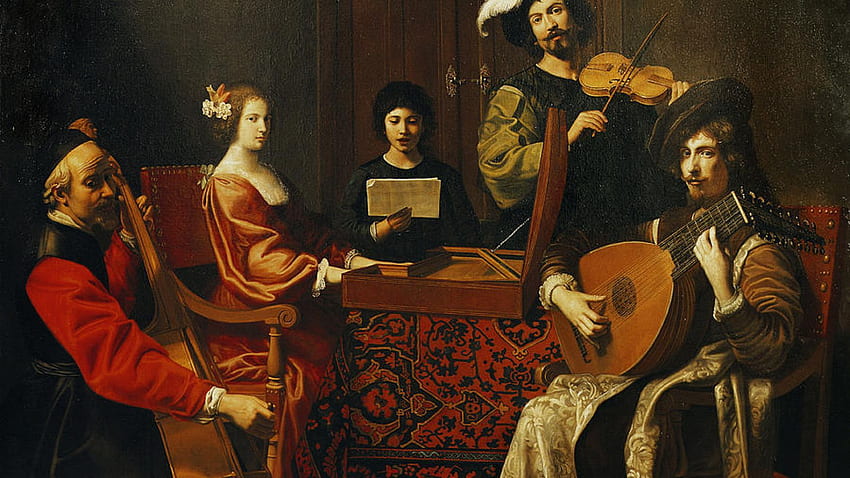 Barocker Musikhintergrund, barocke Malerei HD-Hintergrundbild