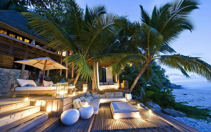 Tropical Beach Resort, Luxury Vacation HD wallpaper