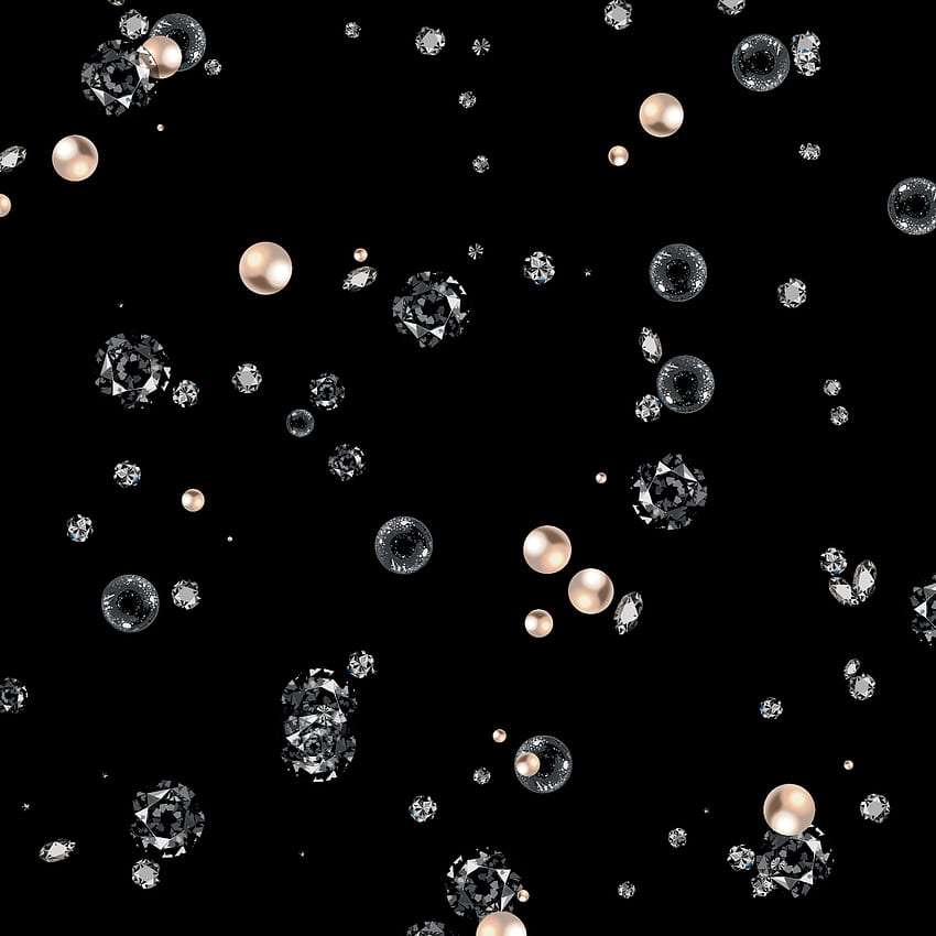 Falling assorted gems, jewelry, diamonds, random, background, pearls, black, pattern, gems HD phone wallpaper