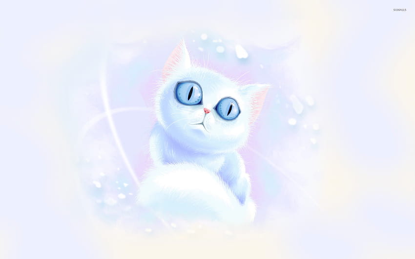 ลูกแมวสีขาวตาสีฟ้า - Artistic , White Cat Blue Eyes วอลล์เปเปอร์ HD