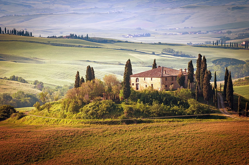 lanskap tuscan - lanskap Tuscany, lanskap Italia, Pedesaan Wallpaper HD