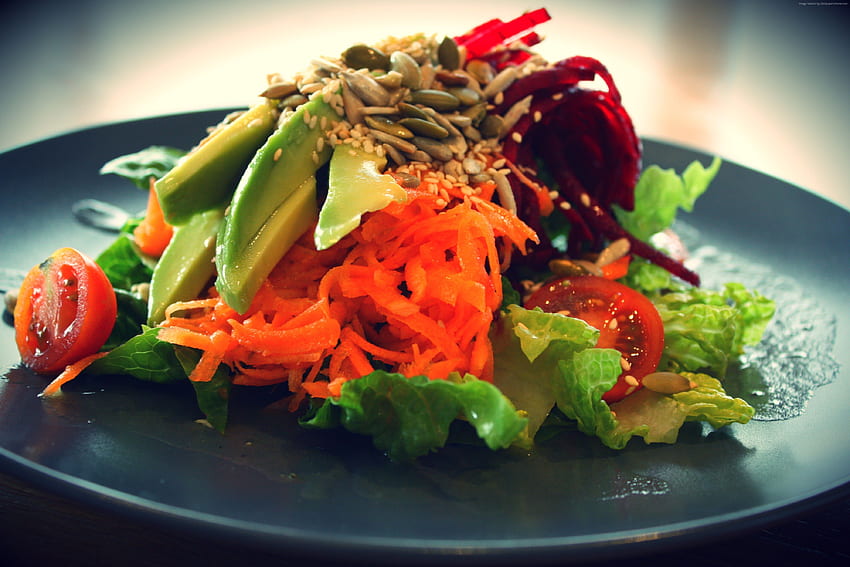 Vegetarian Cooking Recipe Seeds Lettuce Avocado Carrot -, Vegan Food HD wallpaper