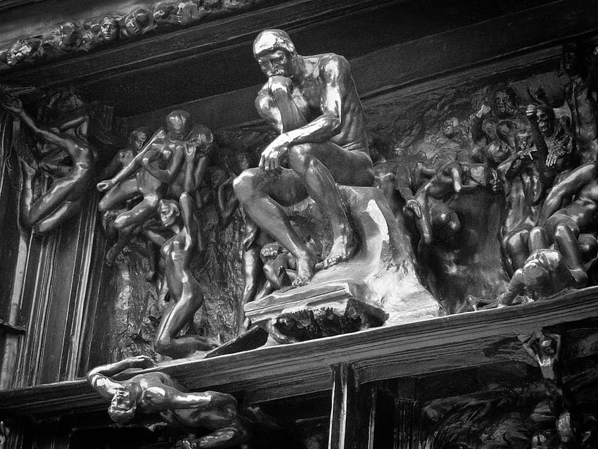 The Thinker - Gates of Hell - Rodin Sculpture Garden - Stanford HD wallpaper