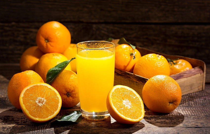 glass, orange, juice, orange juice for HD wallpaper