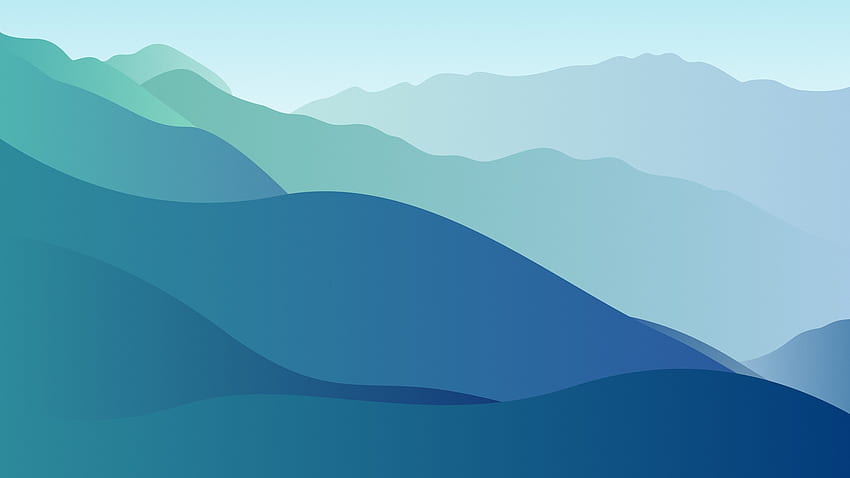 Artistique Mountain Blue 1440P Résolution, Artiste, et Arrière-plan, Montagnes de dessin animé Fond d'écran HD