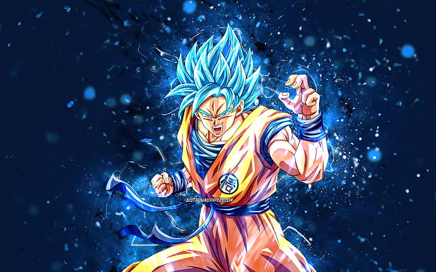 Son Goku  blue Neon Dragon Ball HD wallpaper  Pxfuel