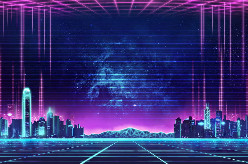 Synthwave, Music, Retro, Neon City, Pixel City HD wallpaper