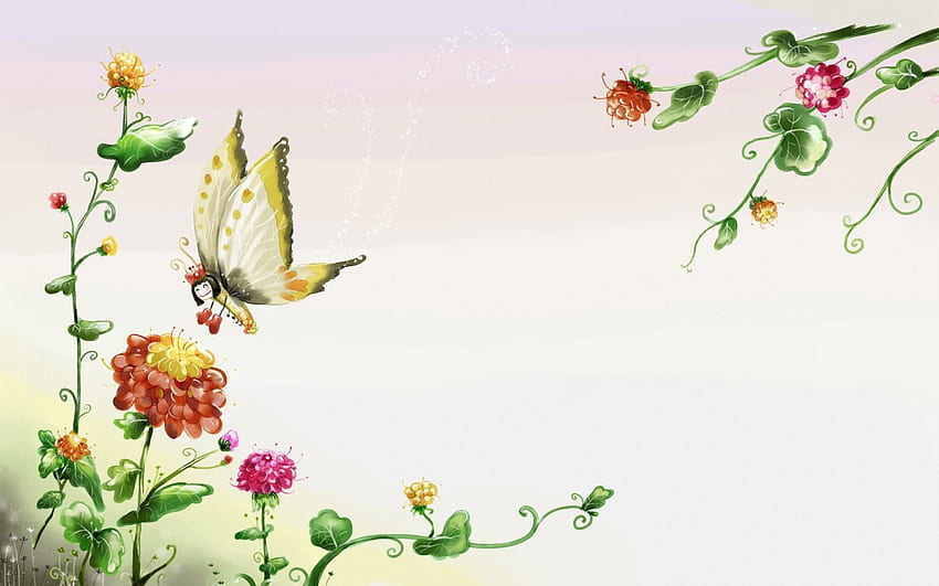 A Butterfly, vector art, wds, butterfly, vector HD wallpaper