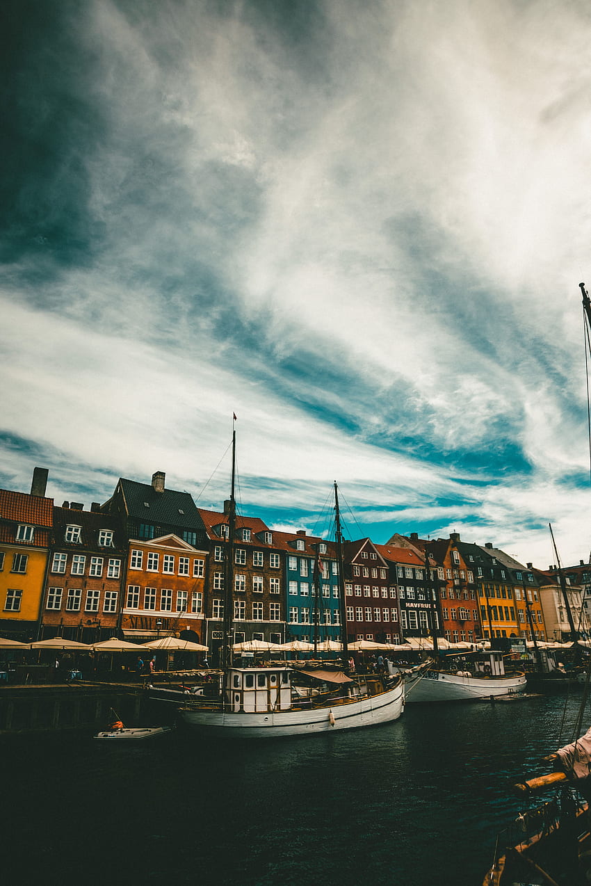 Cities, Sea, Boats, Building, Denmark, Copenhagen HD phone wallpaper