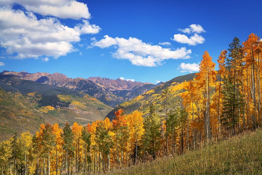 USA Colorado Autumn Nature Mountains Sky landscape, 4500 X 3000 HD wallpaper