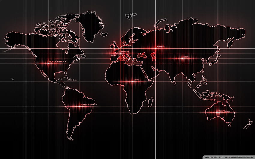 Fundo ultra vermelho do mapa do mundo para U TV: Tablet: Smartphone papel de parede HD