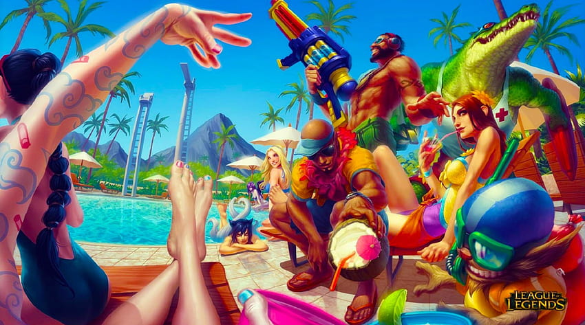 Crazy Beach Fun, colorful, art, , characters, beautiful, beach, digital, fantasy, funny HD wallpaper