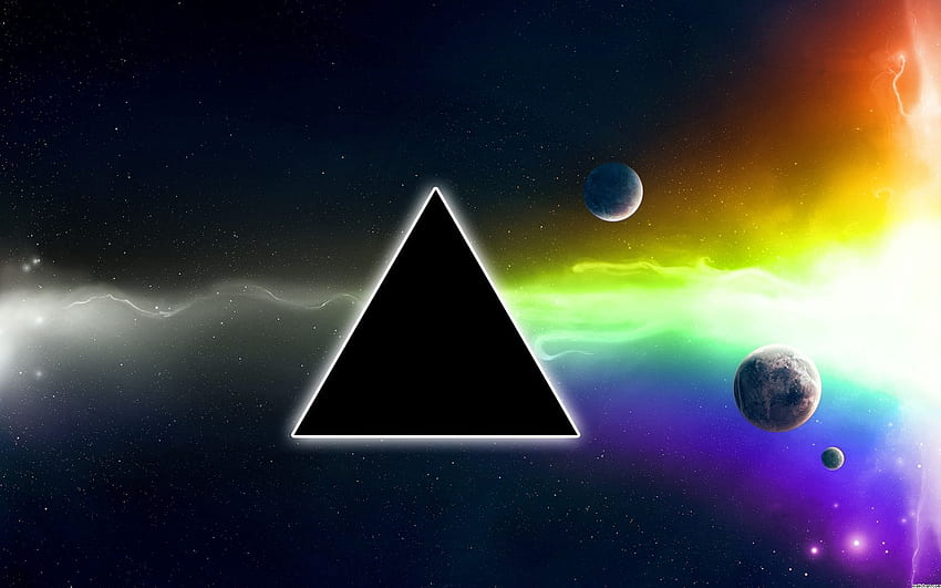 Pink Floyd. R J Dent, Triangle Rainbow Space HD wallpaper