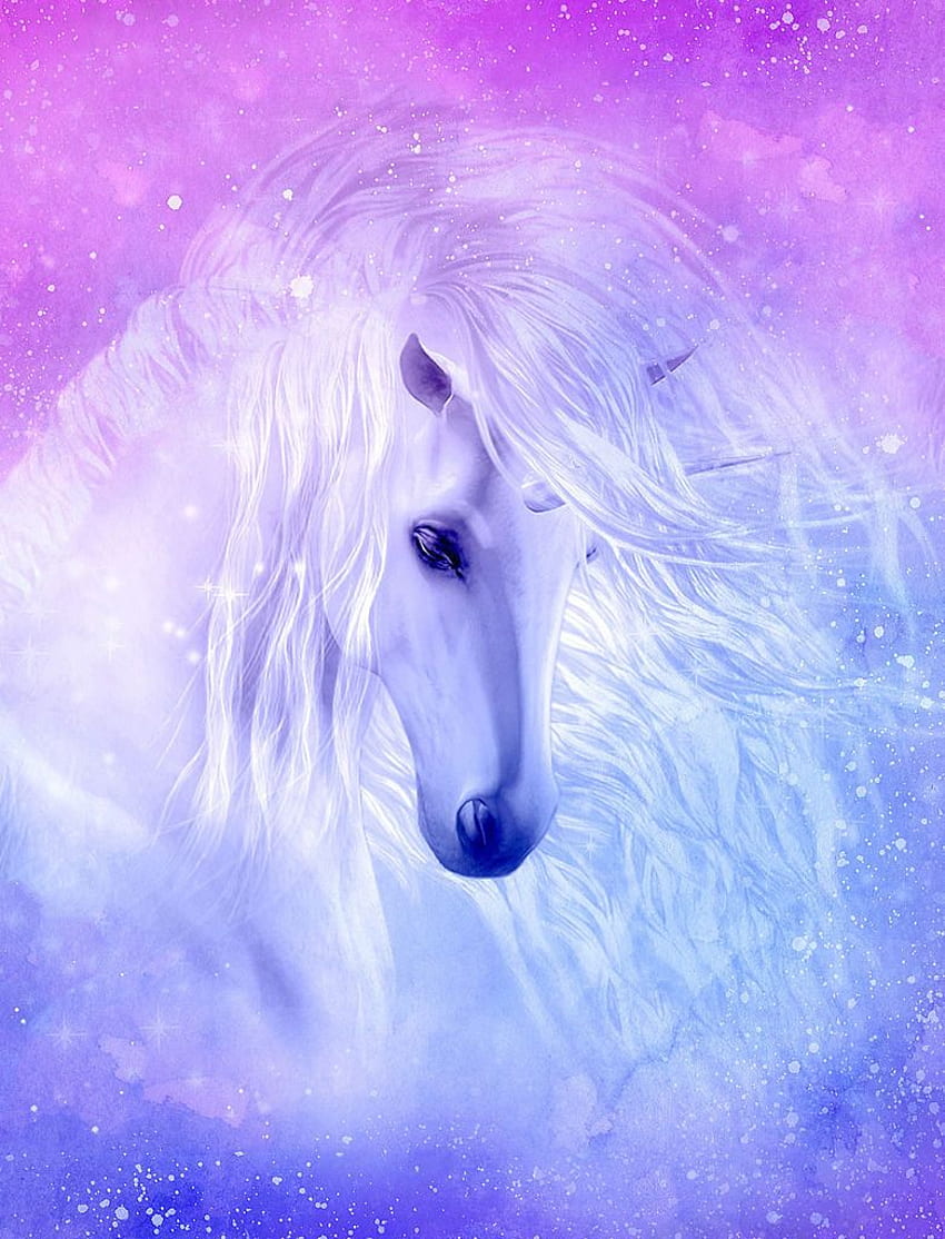 $11.99 AUD - Beautiful Unicorn Flowing Mane Canvas Print Horse Fantasy Poster Purple 8X10 HD phone wallpaper