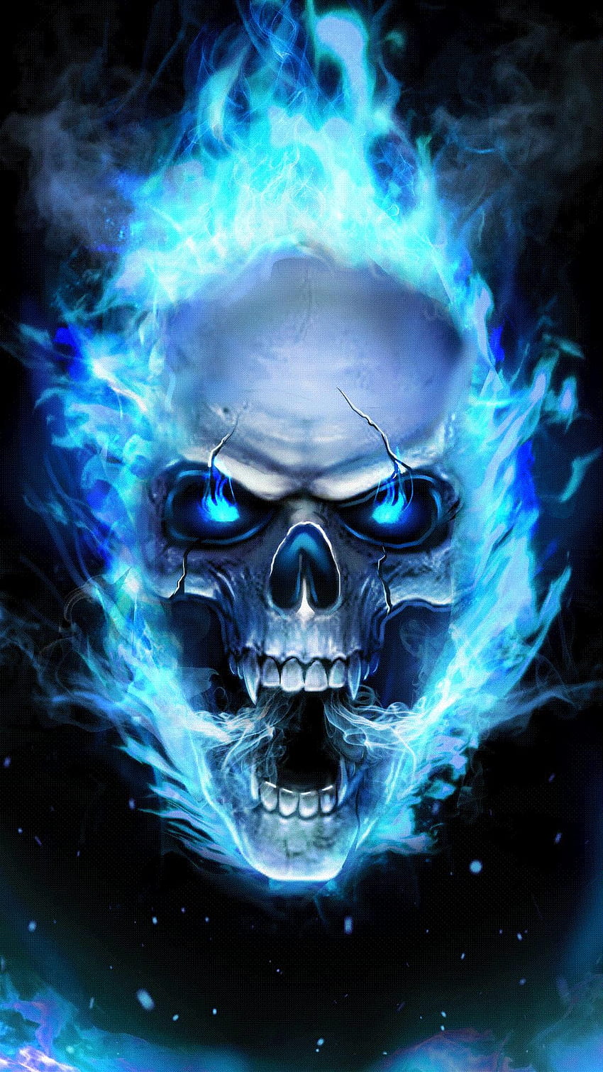 Premium AI Image  Fire skull with purple flames and a purple flame on his  head