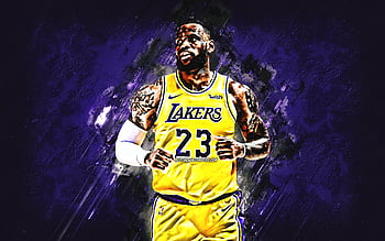LeBron James, Los Angeles Lakers, Number 6, NBA, American basketball  player, purple stone background, basketball, National Basketball  Association, grunge Art HD wallpaper