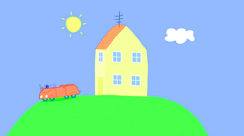 Къща на прасето Пепа - страхотна, анимационна къща HD тапет
