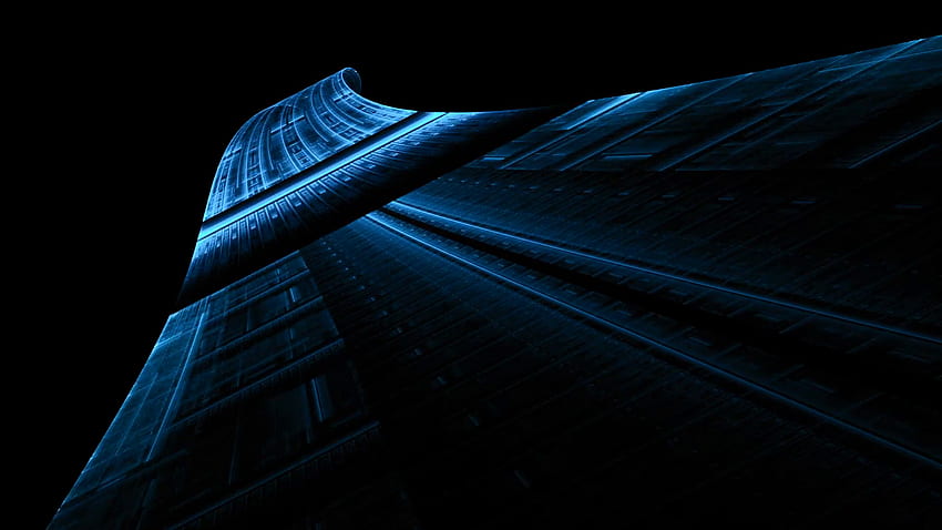 Abstract Blue Runway Stretching - pista blu futuristica che si estende all'infinito su nero, illustrazione astratta animata, 30fps, 1080, Abstract Dark Futuristic Sfondo HD