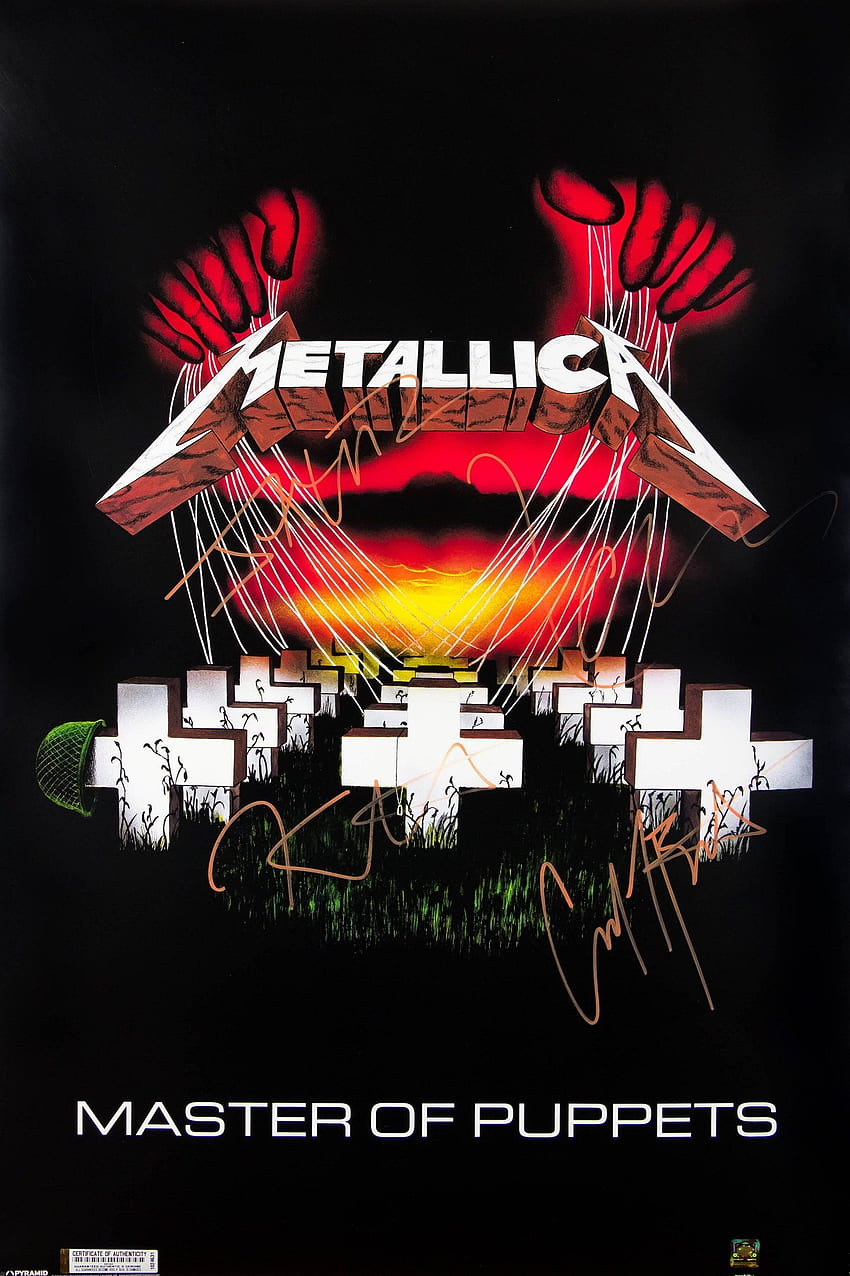 Poster Tanda Tangan Metallica Master of Puppets. Seni Metallica, sampul album Metallica, poster band Rock wallpaper ponsel HD