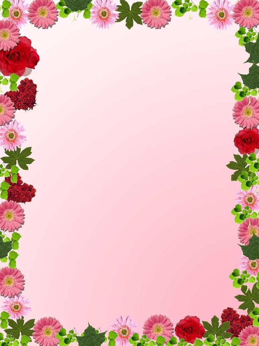 Flowers Border Clip Art And Vector - Flower Borders And Frames - HD phone wallpaper
