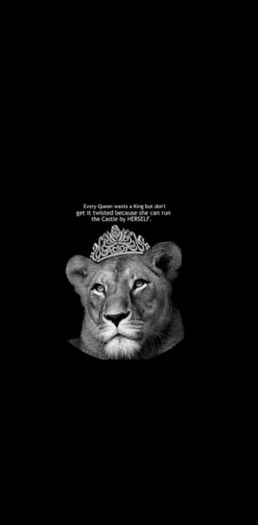 Lioness crown, Lioness Black and White HD phone wallpaper