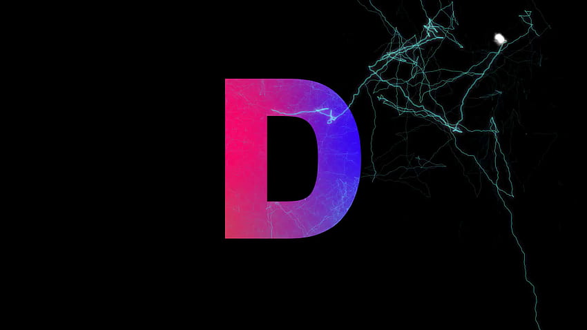 Latin Letter D Multi Colored Appear Then Disappear Under The Lightning Strikes Changing Color. Alpha Channel Premultiplied Matted With Color Black HD wallpaper